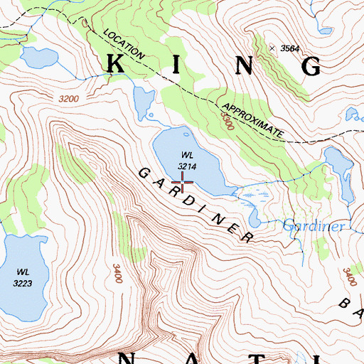 Topographic Map of Gardiner Basin, CA