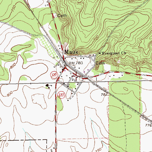 Topographic Map of Taylor County Fire and Rescue Department Mauk Station, GA