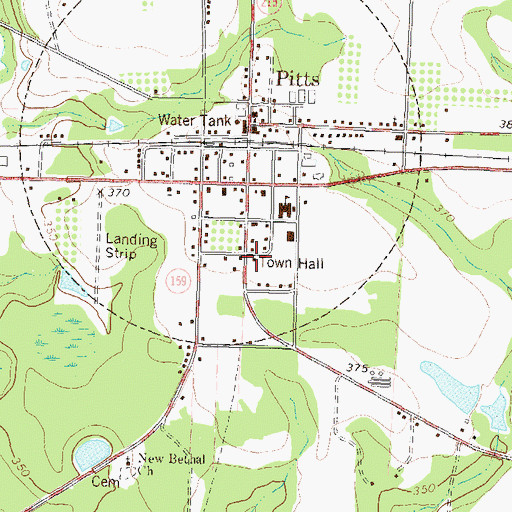 Topographic Map of Pitts Volunteer Fire Department, GA