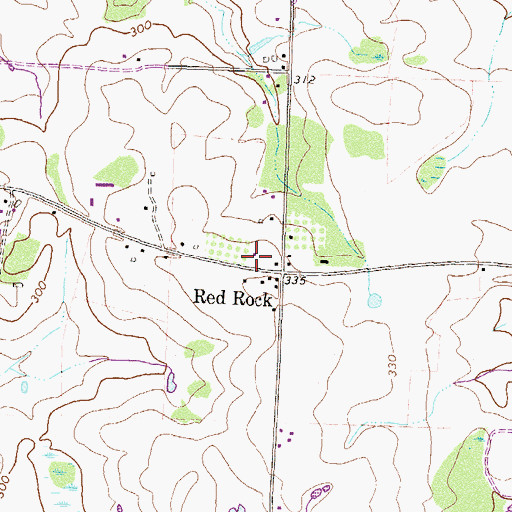 Topographic Map of Red Rock Volunteer Fire Department Station 6, GA