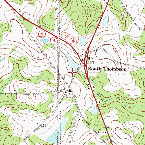 Topographic Map of South Thompson Volunteer Fire Department, GA