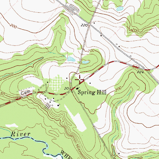 Topographic Map of Springhill Volunteer Fire Department, GA