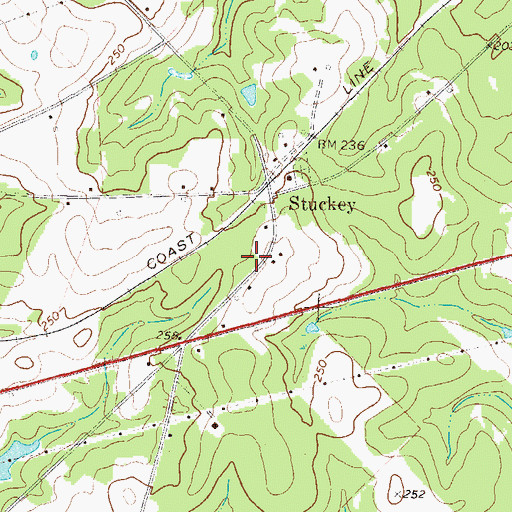 Topographic Map of Stuckey Volunteer Fire Department, GA
