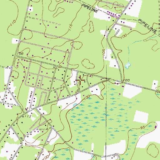 Topographic Map of Wayne County Fire Department Anderson Drive Station, GA