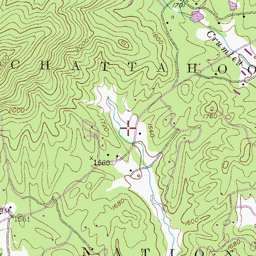 Topographic Map of White County Fire Department Station 7, GA
