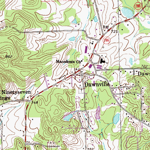 Topographic Map of Whitfield County Fire Department Station 3, GA