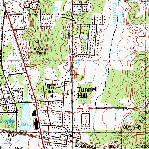 Topographic Map of Whitfield County Fire Department Station 7, GA