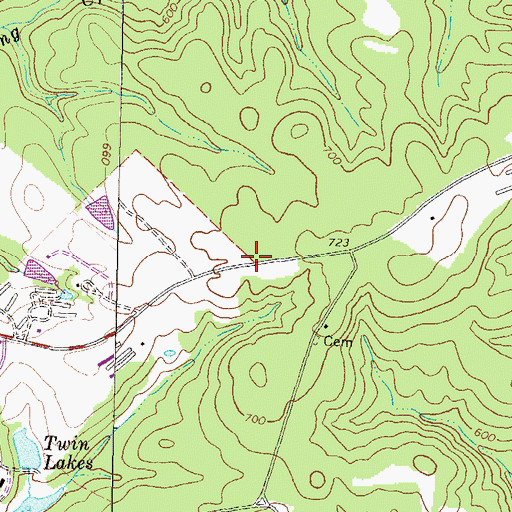 Topographic Map of Wolfskin Volunteer Fire Department, GA