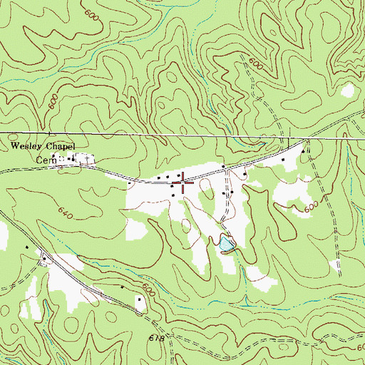 Topographic Map of Wesley Chapel Volunteer Fire Department, GA