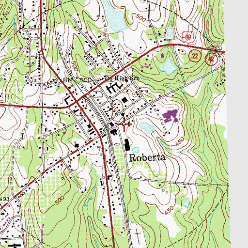 Topographic Map of Crawford County Fire Department Station 1, GA