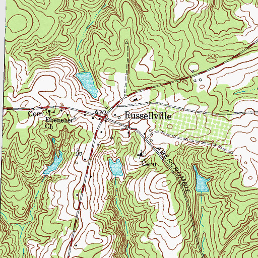 Topographic Map of Monroe County Fire Department Station 9, GA