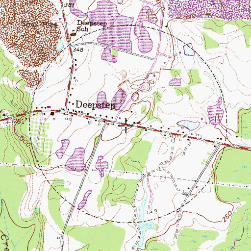 Topographic Map of Deepstep Volunteer Fire Department, GA