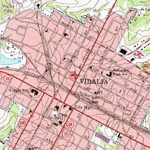 Topographic Map of Vidalia Fire Department Station 2, GA