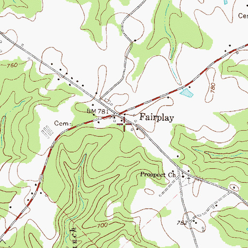 Topographic Map of Morgan County Fire Rescue Department Station 6, GA