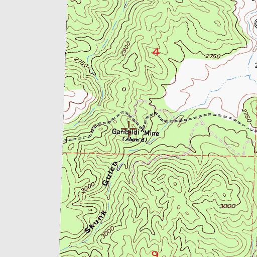 Topographic Map of Garibaldi Mine, CA