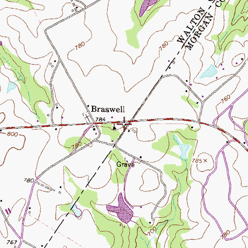 Topographic Map of Georgia Forestry Commission Morgan - Walton Office, GA