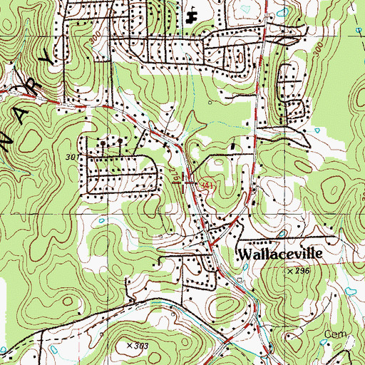 Topographic Map of Walker County Emergency Services Fire Station 5, GA