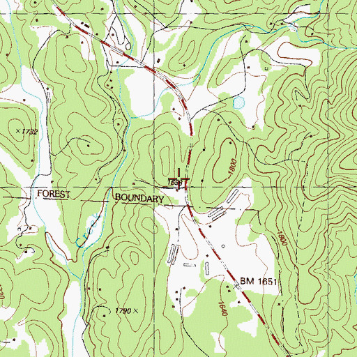 Topographic Map of White County Fire Department Station 6, GA
