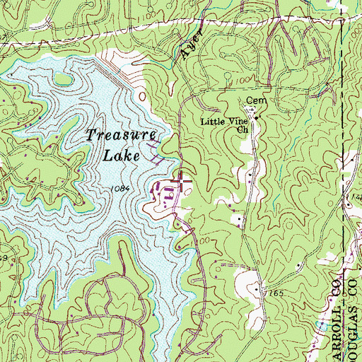 Topographic Map of Fairfield Fire Department Station B, GA