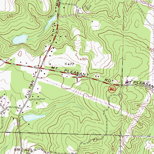 Topographic Map of Macon - Bibb County Fire Department Station 104, GA