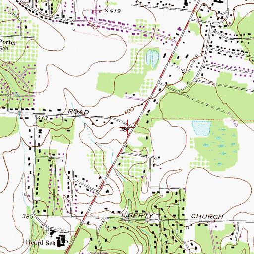 Topographic Map of Macon - Bibb County Fire Department Station 107, GA