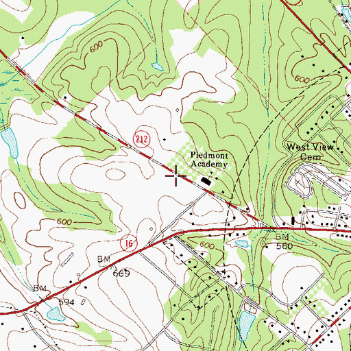 Topographic Map of Jasper County Emergency Services Station 3 Monticello, GA