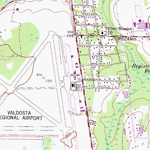 Topographic Map of Valdosta Fire Department Station 7, GA