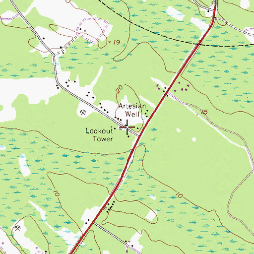 Topographic Map of Georgia Forestry Commission, GA