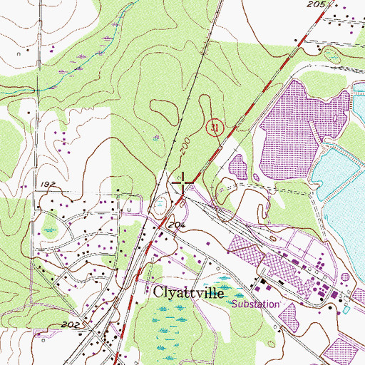 Topographic Map of Clyattville Volunteer Fire Department Station 2, GA
