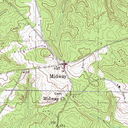 Topographic Map of Midway Volunteer Fire Department, GA