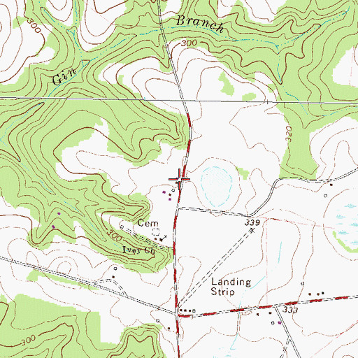 Topographic Map of Buckeye Volunteer Fire Department, GA