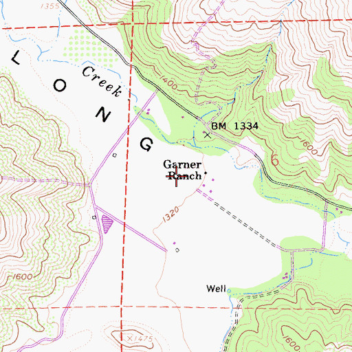 Topographic Map of Garner Ranch, CA