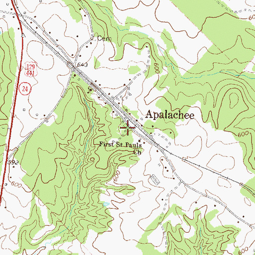 Topographic Map of Morgan County Fire Rescue Department Station 1, GA