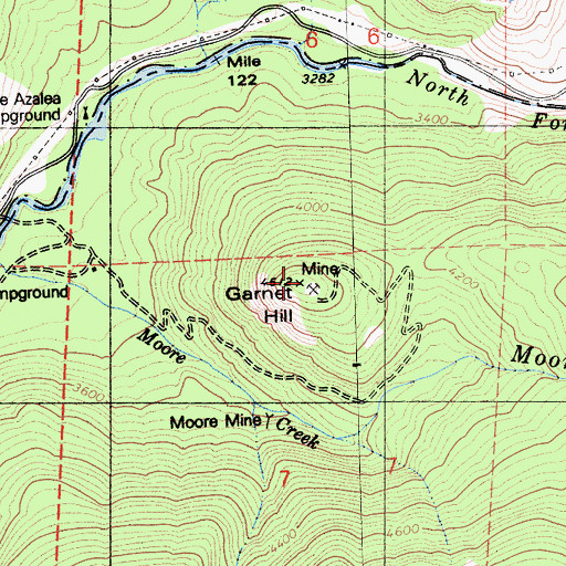Topographic Map of Garnet Hill, CA