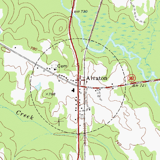 Topographic Map of Meriwether County Volunteer Fire Department Station 4, GA