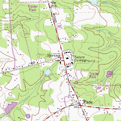 Topographic Map of Salem Volunteer Fire Department Station 5, GA