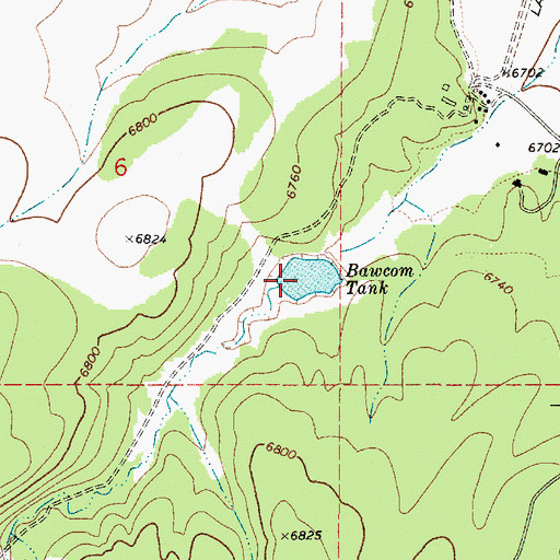 Topographic Map of Bawcom Tank, AZ