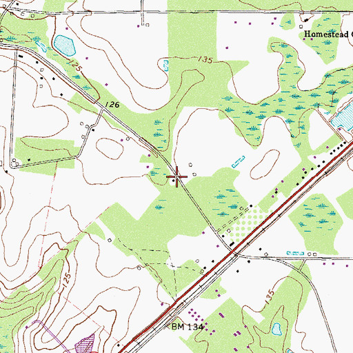 Topographic Map of Hacklebarney Volunteer Fire Department, GA