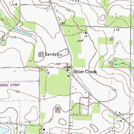 Topographic Map of Otter Creek Volunteer Fire Department, GA