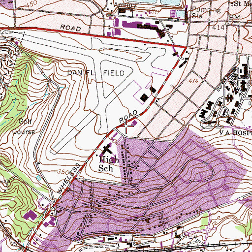 Topographic Map of Augusta Fire Department Station 8, GA