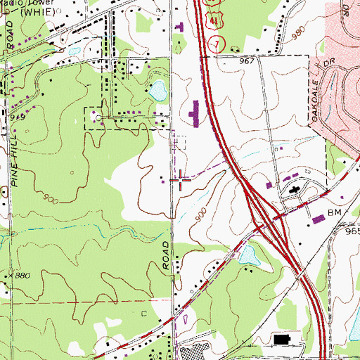 Topographic Map of Spalding County Fire Department Station 1 Headquarters, GA