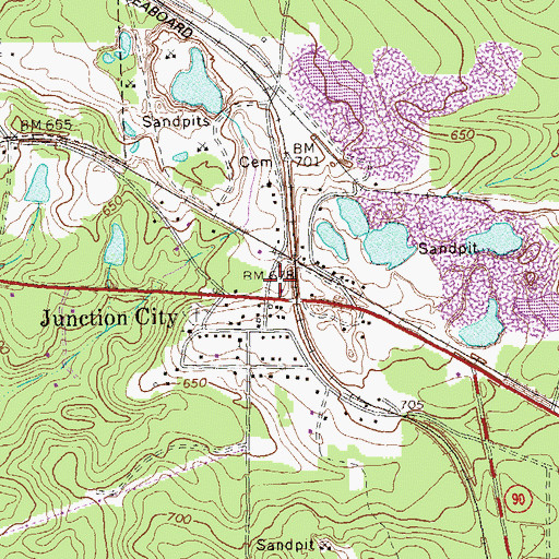 Topographic Map of Talbot County Fire Department Junction City Station, GA