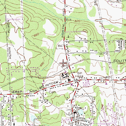 Topographic Map of Spalding County Fire Department Station 6, GA