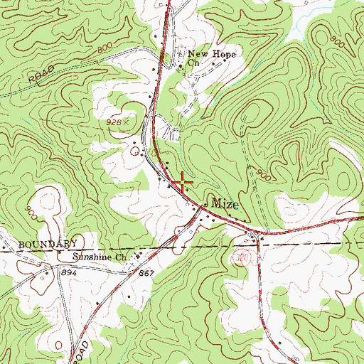 Topographic Map of Stephens County Fire Department Station 3, GA