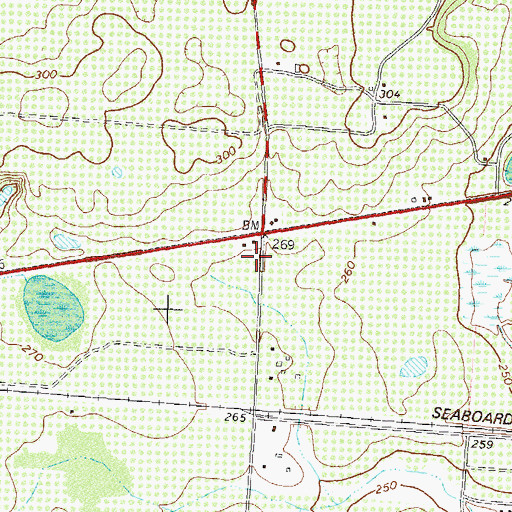Topographic Map of Lake Blackshear Fire Department, GA