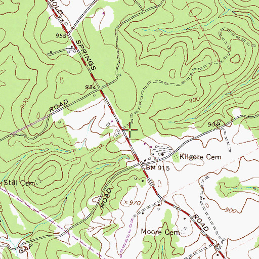 Topographic Map of Walton County Fire Rescue Department Station 8, GA
