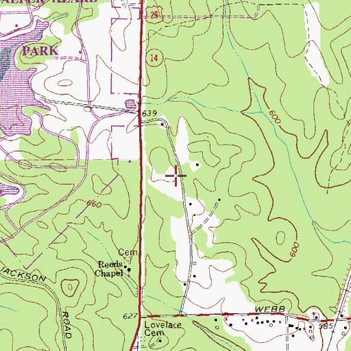 Topographic Map of Troup County Fire Department Station 6, GA