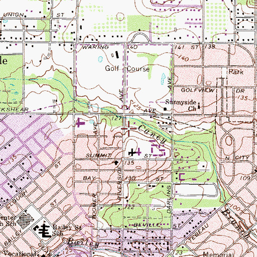 Topographic Map of Waycross Fire Department Station 2, GA