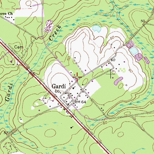 Topographic Map of Wayne County Fire Department Gardi Station, GA