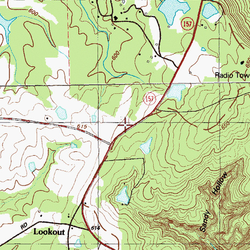 Topographic Map of Walker County Emergency Services Fire Station 18, GA